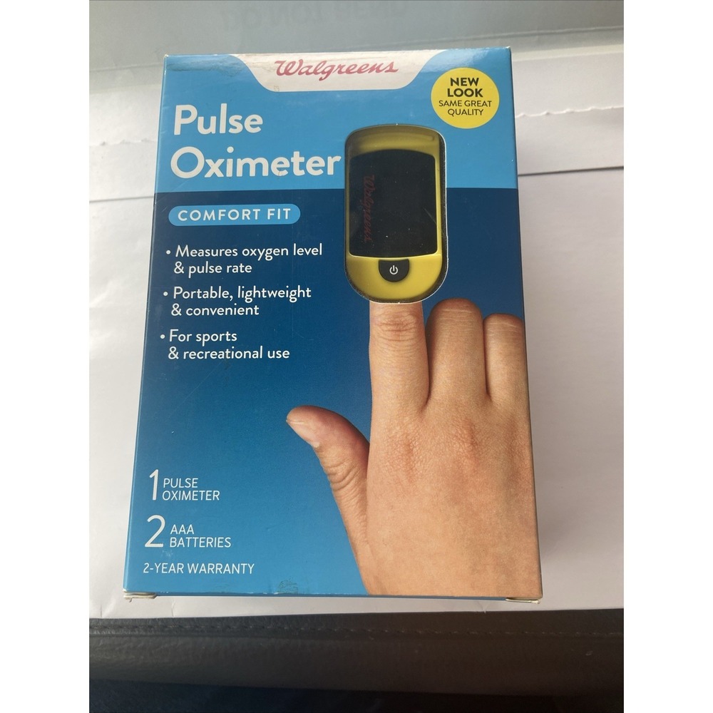 Walgreens Pulse Oximeter Comfort Fit Yellow‎ Open Box OxyWatch C20 Oxygen
